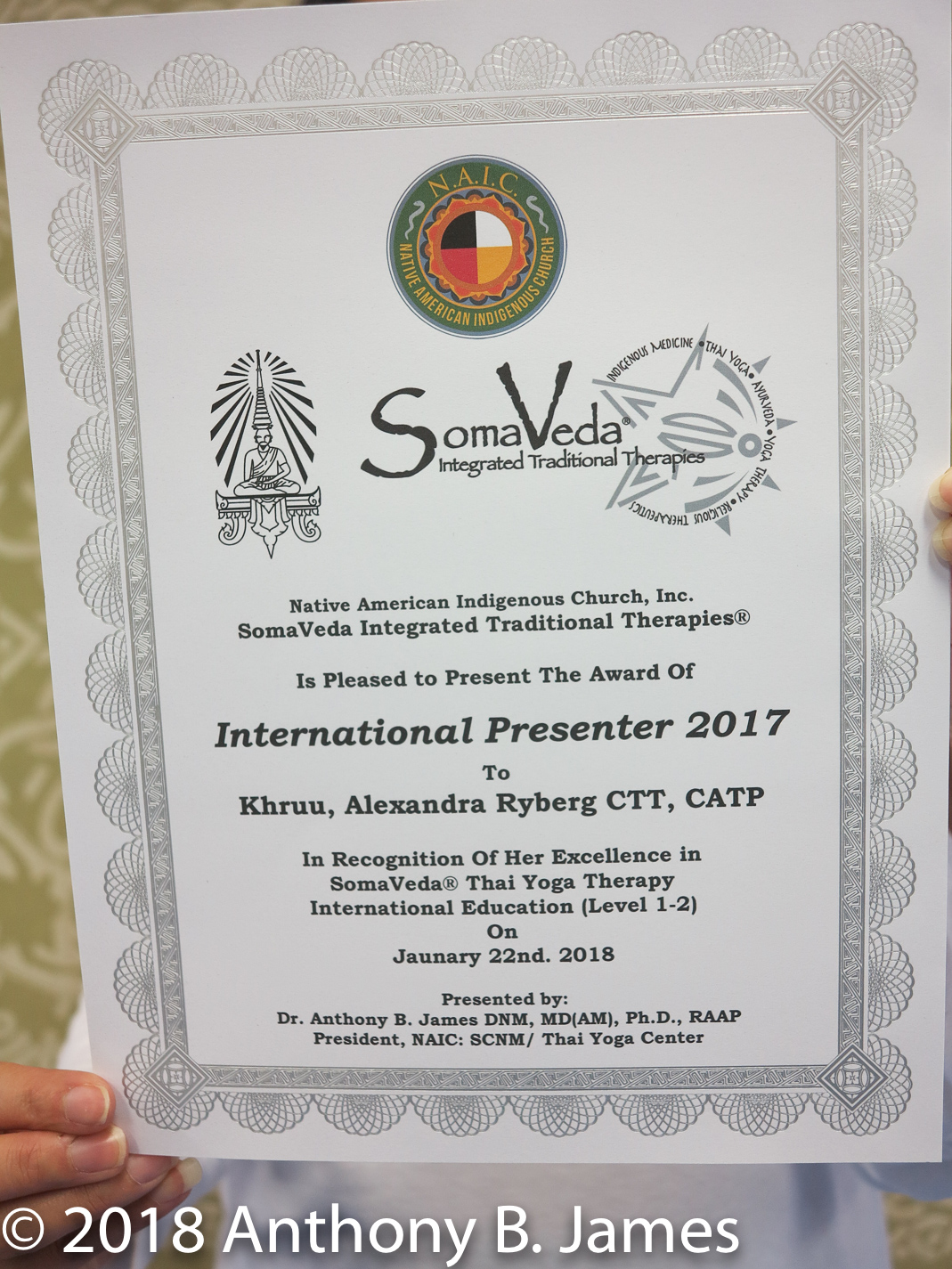 January 2018 SomaVeda® Thai Yoga Practitioner Certificate Class